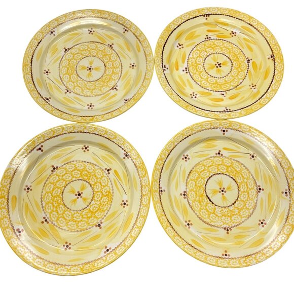 Temptations Old World Yellow Dinner plates set of four 10.5" Dinnerware - Picture 1 of 4